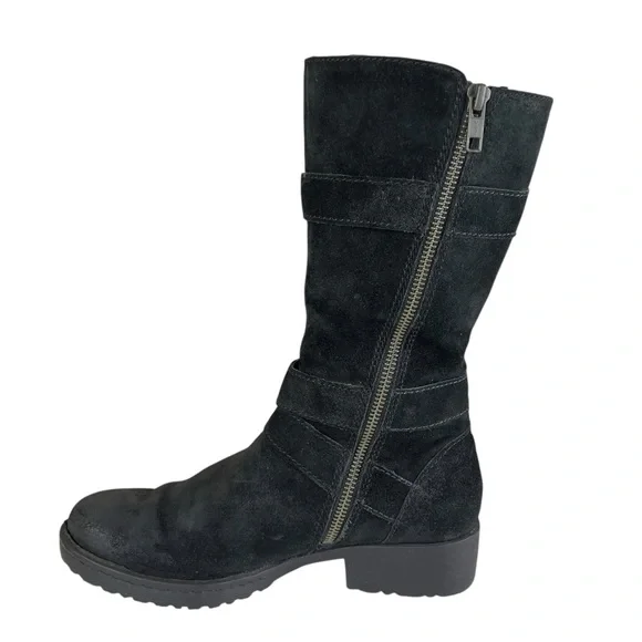 Born Black Suede Leather Buckle Heeled Boots - Women’s Size 6.5 - Picture 6 of 16